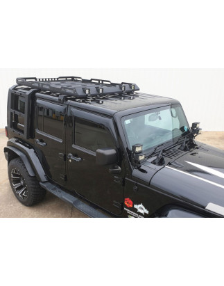 JEEP WRANGLER JK 2007-2018 PORTAPACCHI TETTO CON SCALETTA ACCIAIO (Cod. AP-51457_A4x4)