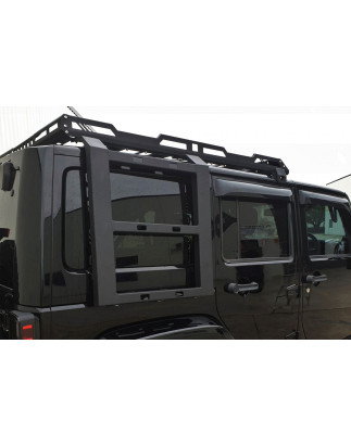 JEEP WRANGLER JK 2007-2018 PORTAPACCHI TETTO CON SCALETTA ACCIAIO (Cod. AP-51457_A4x4)