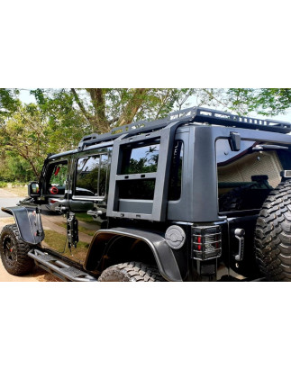 JEEP WRANGLER JK 2007-2018 PORTAPACCHI TETTO CON SCALETTA ACCIAIO (Cod. AP-51457_A4x4)