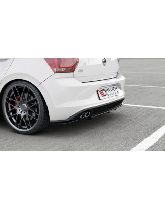 Splitter posteriore (con barre verticali) Volkswagen Polo GTI / R-line Mk6 (Cod. M-VW-PO-6-GTI-RSD2G