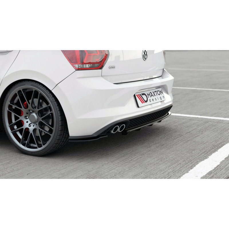 Splitter posteriore (con barre verticali) Volkswagen Polo GTI / R-line Mk6 (Cod. M-VW-PO-6-GTI-RSD2G