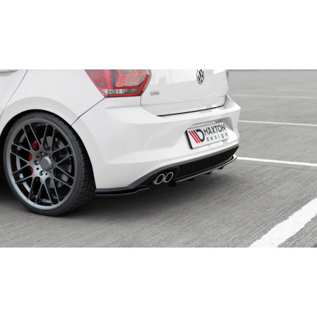 Splitter posteriore (con barre verticali) Volkswagen Polo GTI / R-line Mk6 (Cod. M-VW-PO-6-GTI-RSD2G
