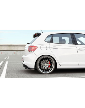 Splitter posteriore (con barre verticali) Volkswagen Polo GTI / R-line Mk6 (Cod. M-VW-PO-6-GTI-RSD2G