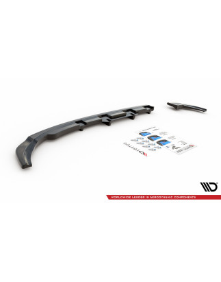Splitter posteriore (con barre verticali) Volkswagen Polo GTI / R-line Mk6 (Cod. M-VW-PO-6-GTI-RSD2G