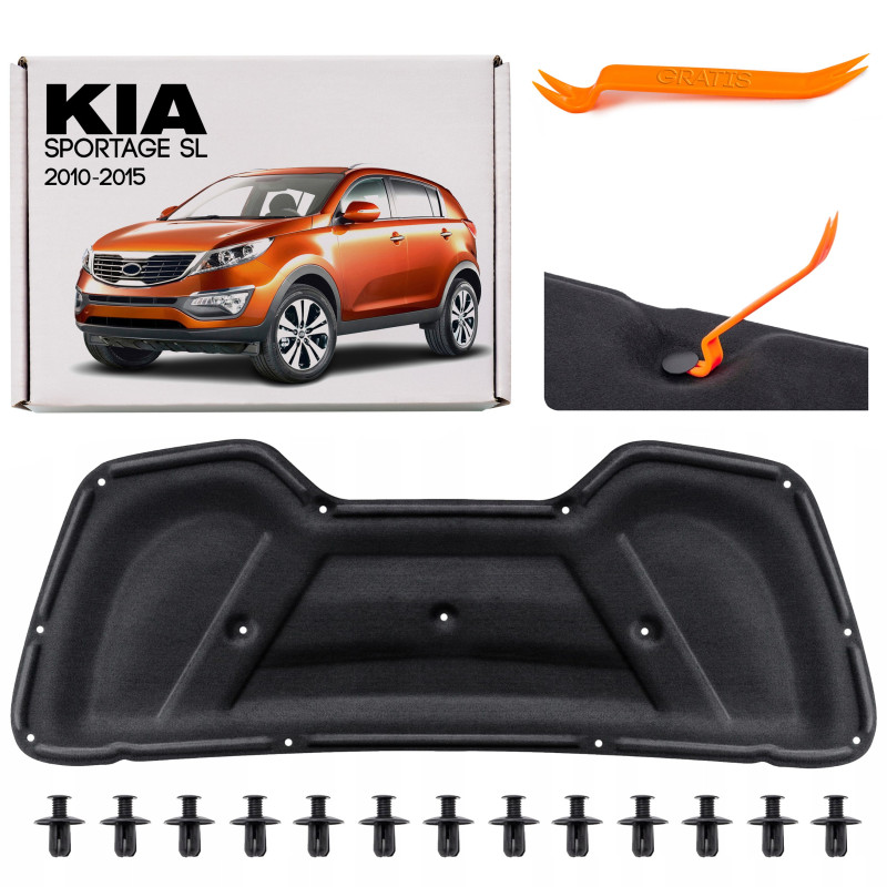 KIA SPORTAGE III SL 2010-2015 PANNELLO FONOASSORBENTE COFANO 811253W000 + CLIP (Cod. AP-51542_A4x4)