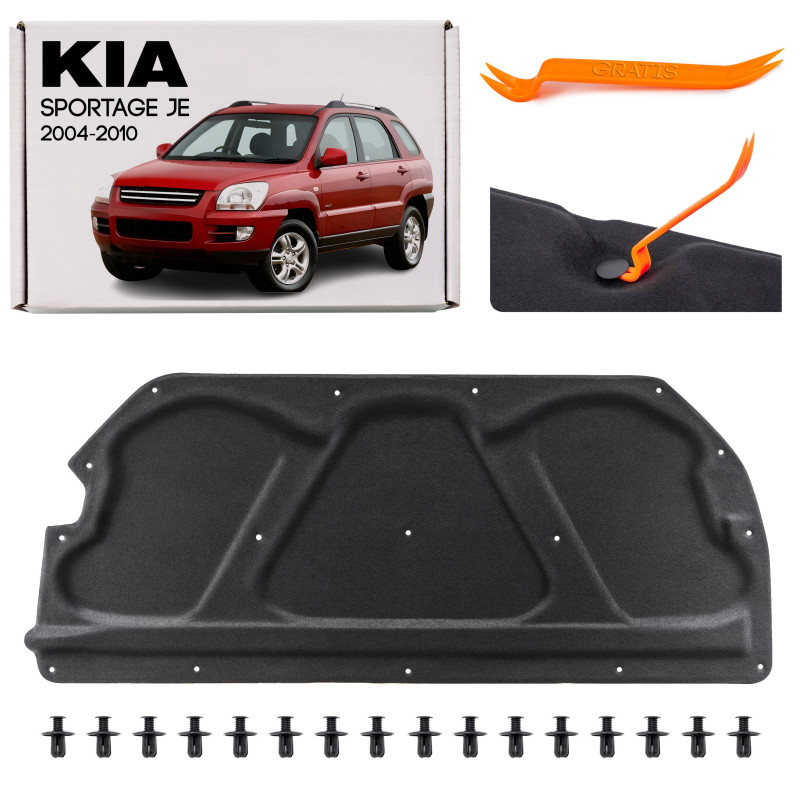 KIA SPORTAGE II JE 2004-2010 PANNELLO FONOASSORBENTE COFANO 811241F000 + CLIP (Cod. AP-51543_A4x4) KIA SPORTAGE II JE 2004-2010 PANNELLO FONOASSORBENTE COFANO 811241F000 + CLIP (Cod. AP-51543_A4x4)