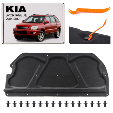 KIA SPORTAGE II JE 2004-2010 PANNELLO FONOASSORBENTE COFANO 811241F000 + CLIP (Cod. AP-51543_A4x4)