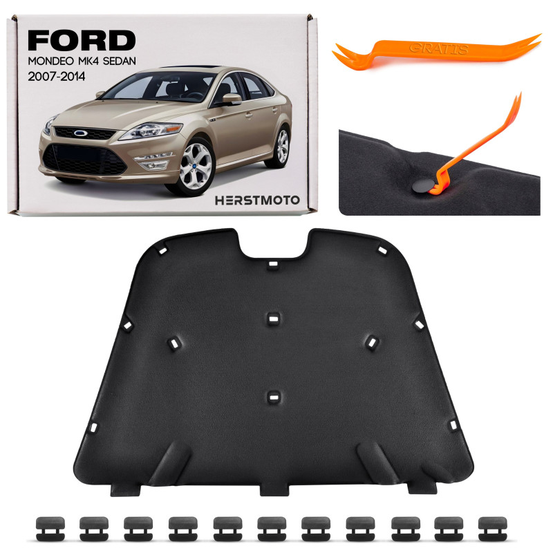 FORD MONDEO MK4 IV berlina 2007-2014 PANNELLO FONOASSORBENTE COFANO 1750331 (Cod. AP-51662_A4x4)