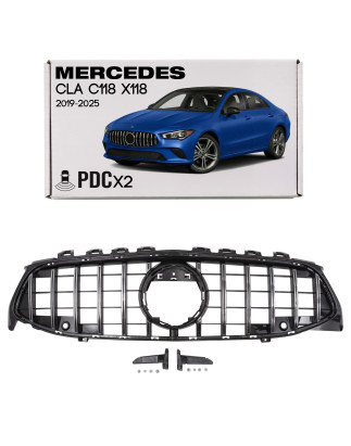 MERCEDES CLA C118 X118 2019-2025 PDC X2 MASCHERINA GT PANAMERICANA ARGENTO (Cod. AP-51689_A4x4)