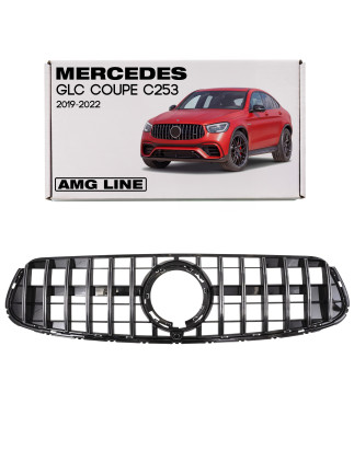 MERCEDES GLC COUPE C253 2019-2022 RESTYLING CON TELECAMERA MASCHERINA GT PANAMERICANA ARGENTO COMPAT