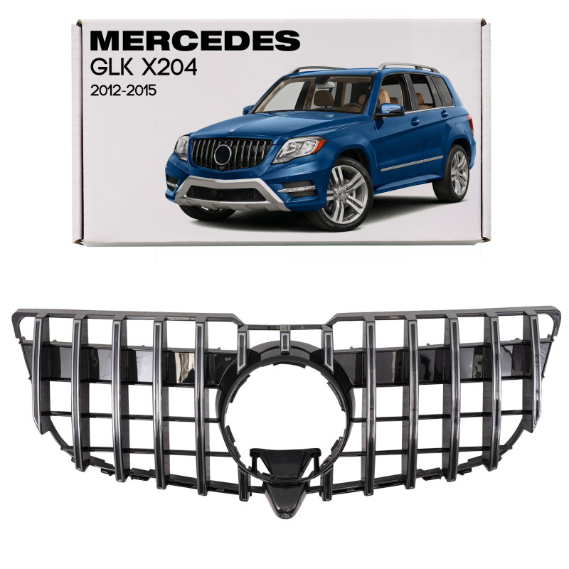 MERCEDES GLK X204 2012-2015 RESTYLING MASCHERINA GT PANAMERICANA ARGENTO CON TELECAMERA (Cod. AP-516