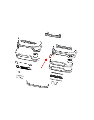 JEEP COMPASS II MP 2017-2020 PRE-RESTYLING DESTRA TAPPO FENDINEBBIA GRIGLIA PARAURTI CROMATO 4010170