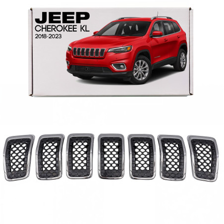 JEEP CHEROKEE V KL 2018-2023 RESTYLING INSERTI GRIGLIE GRIGLIA MASCHERINA ANTERIORE CROMATO 6FM74SZ0