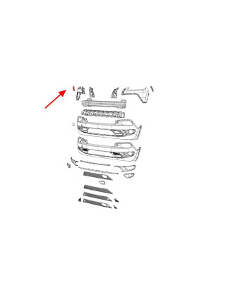 JEEP CHEROKEE V KL 2014-2018 PRE-RESTYLING GUIDA ANTERIORE PARAURTI DESTRO 68138374AC (Cod. AP-51799