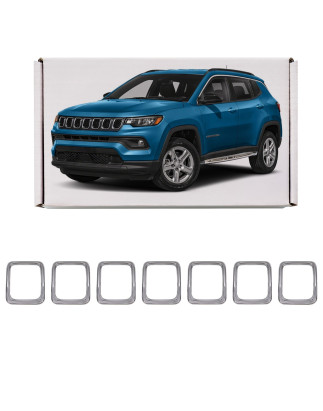 JEEP COMPASS II MP 2017-2020 PRE-RESTYLING GRIGLIE CORNICI MASCHERINA GRIGLIA CROMATO 68405259AA (Co