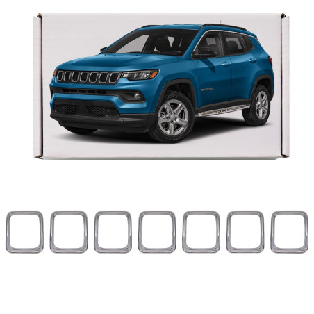 JEEP COMPASS II MP 2017-2020 PRE-RESTYLING GRIGLIE CORNICI MASCHERINA GRIGLIA CROMATO 68405259AA (Co