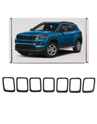 JEEP COMPASS II MP 2017-2020 PRE-RESTYLING DECORATIVE CORNICI MASCHERINA GRIGLIA NERI (Cod. AP-51835