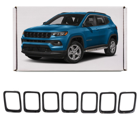 JEEP COMPASS II MP 2017-2020 PRE-RESTYLING DECORATIVE CORNICI MASCHERINA GRIGLIA NERI (Cod. AP-51835