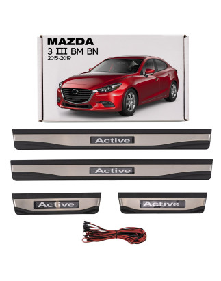 MAZDA 3 III BM BN 2015-2019 MODANATURE SOTTOPORTA LED (Cod. AP-51869_A4x4)