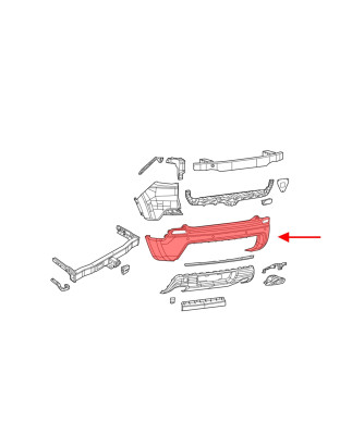 JEEP CHEROKEE V KL 2018-2023 RESTYLING PARAURTI POSTERIORE SUPERIORE 68407957AA (Cod. AP-51925_A4x4)