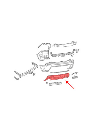 JEEP CHEROKEE V KL 2018-2023 RESTYLING PARAURTI POSTERIORE INFERIORE ARGENTO 68408245AA (Cod. AP-519