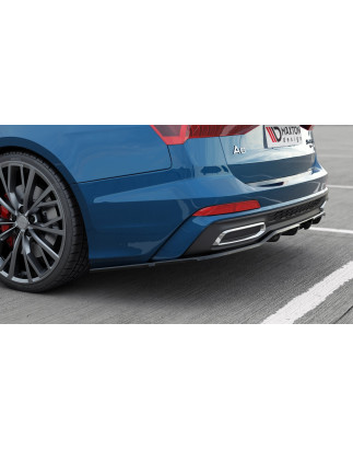 Splitter posteriore (con barre verticali) Audi A6 S-Line C8 (Cod. M-AU-A6-C8-SLINE-RD1G+RD2G)
