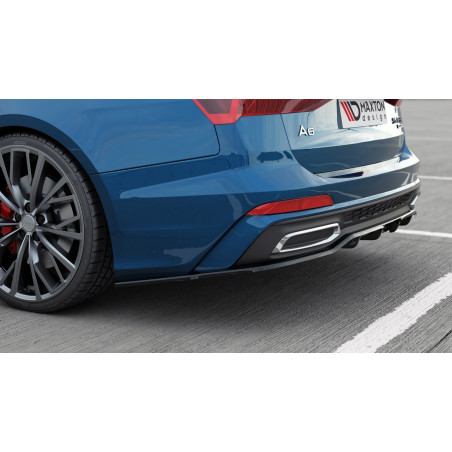 Splitter posteriore (con barre verticali) Audi A6 S-Line C8 (Cod. M-AU-A6-C8-SLINE-RD1G+RD2G)