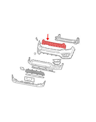 JEEP COMPASS II MP 2017-2020 PRE-RESTYLING RINFORZO PARAURTI ANTERIORE ABSORBER 68243821AB (Cod. AP-