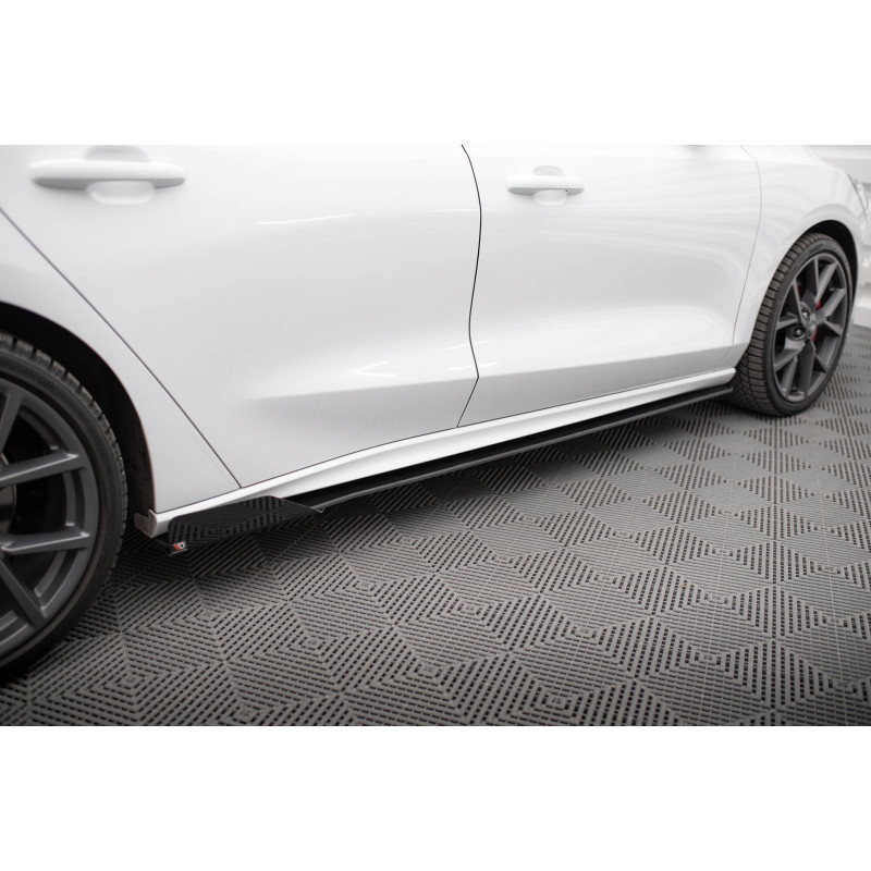 Diffusori minigonne street pro + Flaps Ford Focus ST / ST-Line Mk4 (Cod. M-FOFO4STCNC-SD1B+SRF1G)