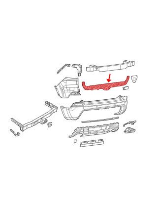 JEEP CHEROKEE V KL 2018-2023 RESTYLING GUIDA CENTRALE PARAURTI POSTERIORE 68287855AA (Cod. AP-52899_