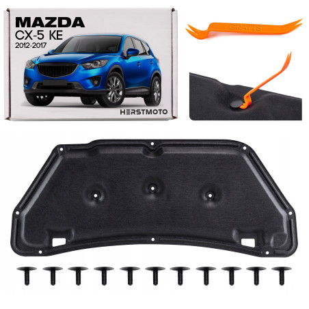 MAZDA CX-5 E KE 2012-2017 PANNELLO FONOASSORBENTE COFANO KIT CON CLIP KD6256681A (Cod. AP-53068_A4x4