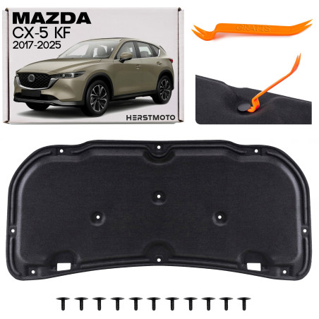 MAZDA CX-5 II KF 2017-2025 PANNELLO FONOASSORBENTE COFANO KIT CON CLIP KB7W56681B (Cod. AP-53069_A4x