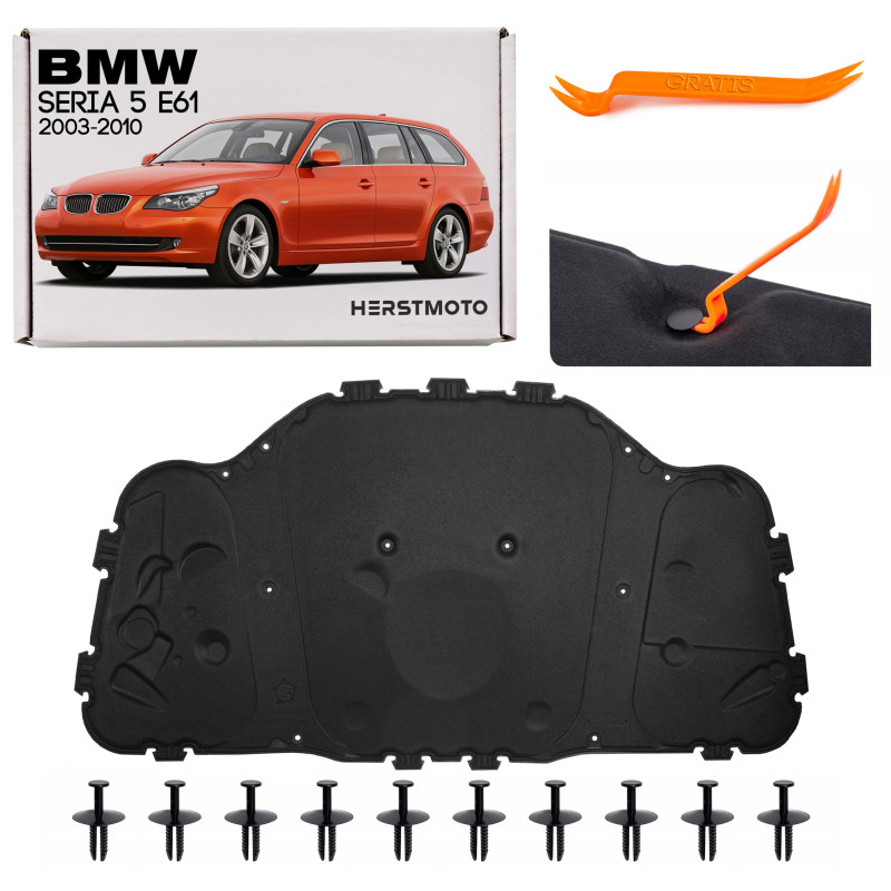 BMW SERIA 5 E61 2003-2010 TOURING PANNELLO FONOASSORBENTE COFANO 51487148208 / 51487033727 (Cod. AP-