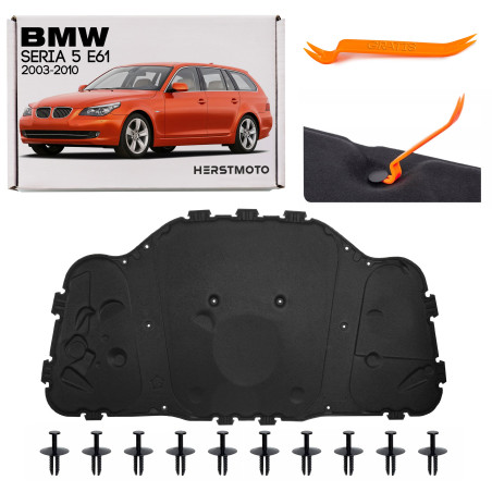 BMW SERIA 5 E61 2003-2010 TOURING PANNELLO FONOASSORBENTE COFANO 51487148208 / 51487033727 (Cod. AP-