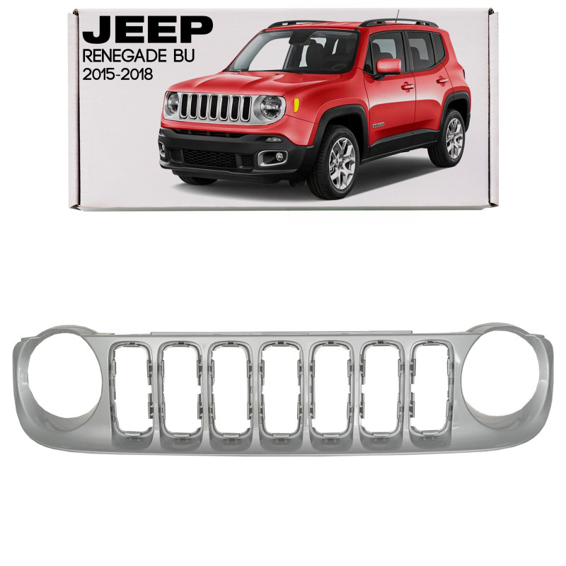 JEEP RENEGADE E BU 2015-2018 PRE-RESTYLING MASCHERINA ARGENTO 735587825 (Cod. AP-53118_A4x4)