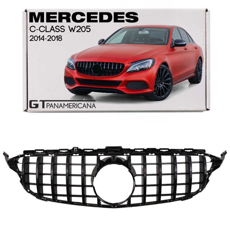 MERCEDES C-CLASS W205 2014-2018 PRE-RESTYLING MASCHERINA GT PANAMERICANA NERO (Cod. AP-53122_A4x4)