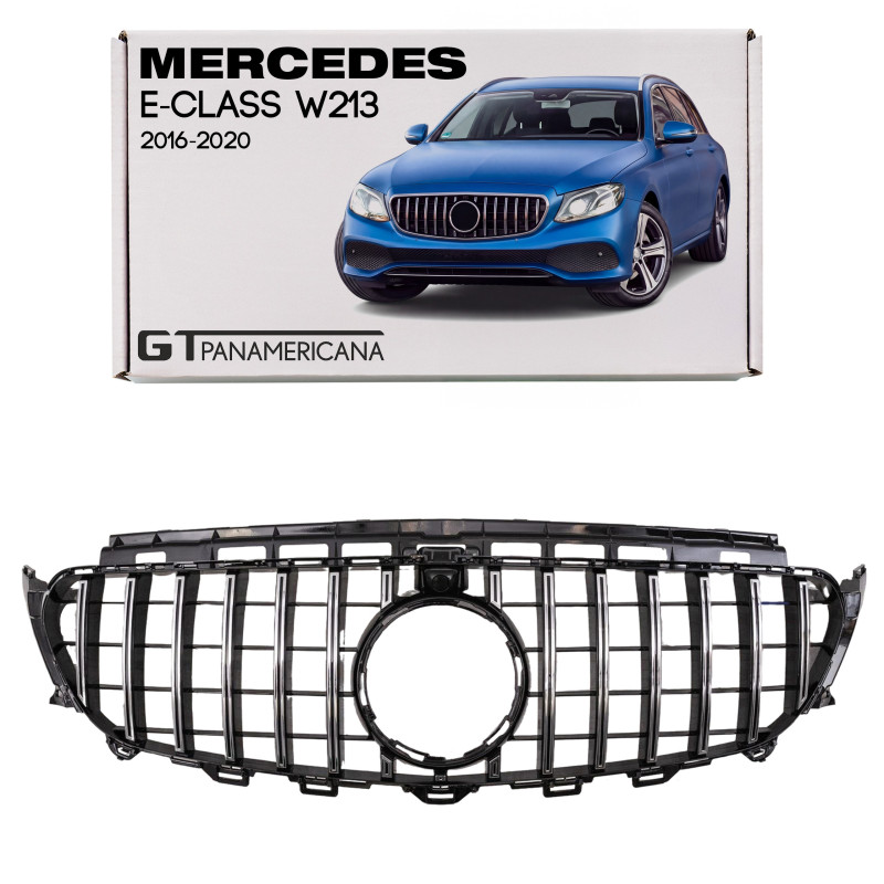 MERCEDES E-CLASS W213 2016-2020 PRE-RESTYLING CON TELECAMERA MASCHERINA GT PANAMERICANA ARGENTO (Cod