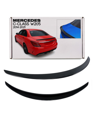 MERCEDES C-CLASS W205 2014-2021 SPOILER POSTERIORE NERO VERNICIATO PIANO BLACK (Cod. AP-53132_A4x4)