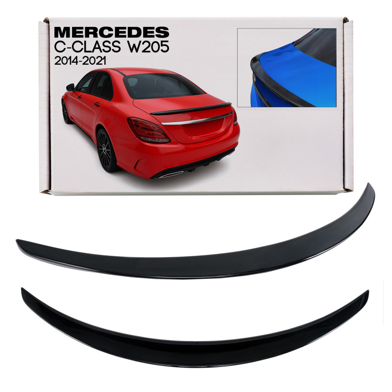 MERCEDES C-CLASS W205 2014-2021 SPOILER POSTERIORE NERO VERNICIATO PIANO BLACK (Cod. AP-53132_A4x4)