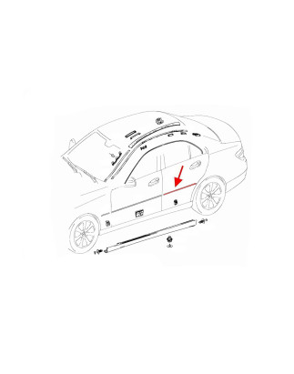 MERCEDES C-CLASS W204 2007-2014 CROMATA MODANATURA POSTERIORI PORTE SINISTRA A2047300180 (Cod. AP-53