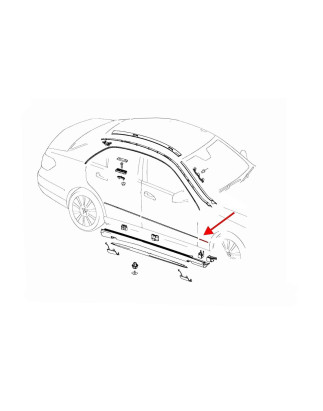 MERCEDES E-CLASS W212 2013-2016 RESTYLING CROMATA MODANATURA ANTERIORE PARAFANGO DESTRA A2126904482 
