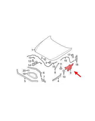 BMW SERIA 1 F21 F21N 2011-2019 CERNIERA COPERTURA COFANO SINISTRO 41617286343 (Cod. AP-53193_A4x4)