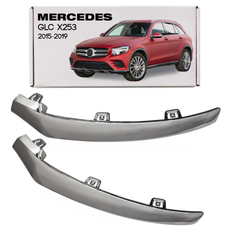 MERCEDES GLC X253 2015-2019 PRE-RESTYLING CROMATA MODANATURA ANTERIORE PARAURTI SINISTRA A2538852700