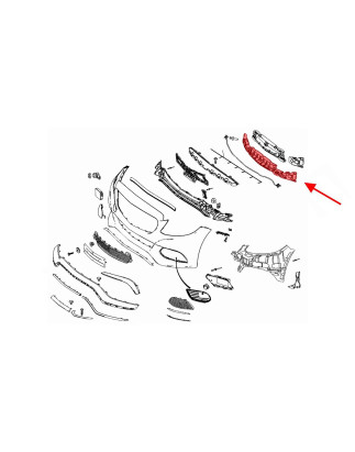 MERCEDES C-CLASS W205 2014-2018 PRE-RESTYLING ABSORBER PARAURTI ANTERIORE A2058850537 (Cod. AP-53288