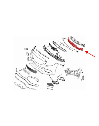 MERCEDES C-CLASS W205 AMG 2015-2020 PRE-RESTYLING ABSORBER PARAURTI ANTERIORE A2058851037 (Cod. AP-5