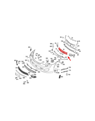 MERCEDES S-CLASS W221 2005-2013 ABSORBER ANTERIORE PARAURTI A2218850037 (Cod. AP-53292_A4x4)