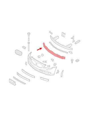 BMW SERIA 5 F10 2010-2017 ABSORBER ANTERIORE PARAURTI 51117200707 (Cod. AP-53298_A4x4)