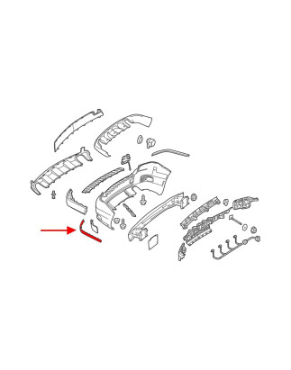 MERCEDES GLK X204 2008-2012 PRE-RESTYLING CROMATA MODANATURA POSTERIORE PARAURTI DESTRA A2048852021 