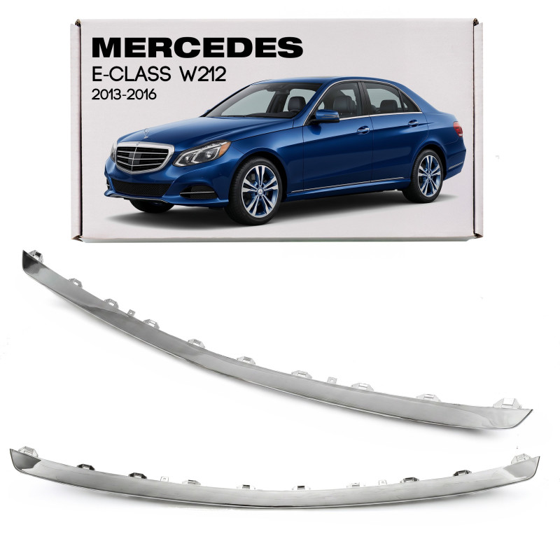 MERCEDES E-CLASS W212 2013-2016 RESTYLING CROMATA MODANATURA ANTERIORE PARAURTI CENTRALE A2128852474