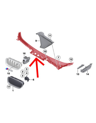 BMW SERIA 5 F11 2010-2017 SOTTOPARAPREZZA PROTEZIONE PRESA ARIA 51717203124 (Cod. AP-53482_A4x4)